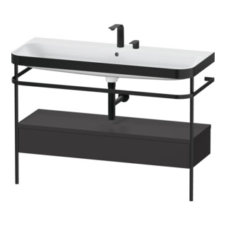 Duravit Meuble vasque Happy D.2 Plus 117,5x49 cm, avec console, 1 tiroir, 2 poignées, gris m