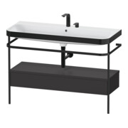 Duravit Meuble vasque Happy D.2 Plus 117,5x49 cm, avec console, 1 tiroir, 2 poignées, gris m-1