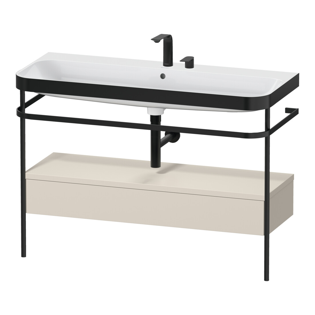 Duravit Meuble vasque Happy D.2 Plus 117,5x49 cm, avec console, 1 tiroir, 2 poignées, mat