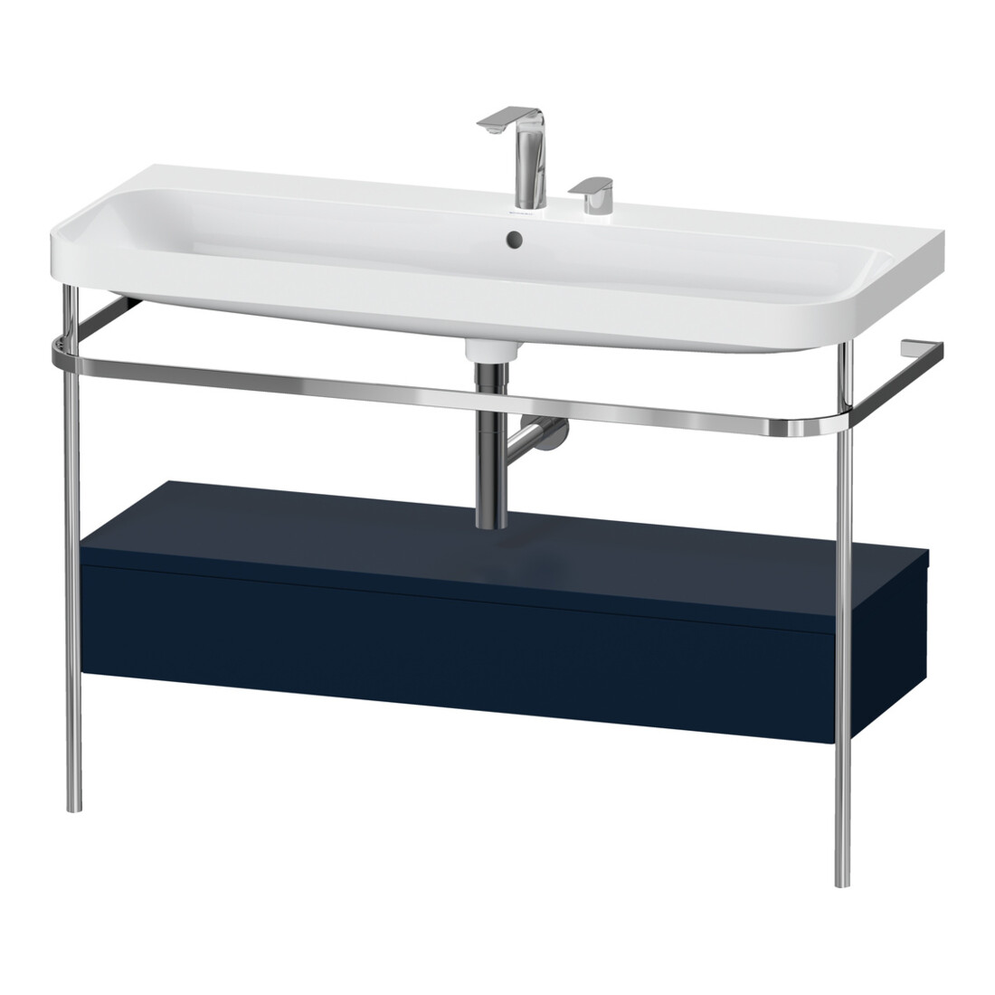 Duravit Meuble vasque Happy D.2 Plus 117,5x49 cm, avec console, 1 tiroir, 2 robinets, blanc mat