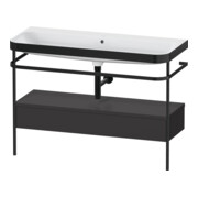 Duravit Meuble vasque Happy D.2 Plus 117,5x49 cm, avec console, 1 tiroir, sans trou, gris mat-1