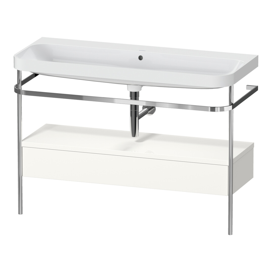 Duravit Meuble vasque Happy D.2 Plus 117,5x49 cm, avec console, 1 tiroir, sans trou robinet, blanc brillant