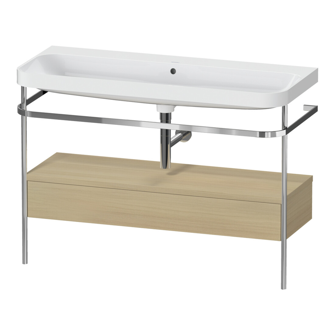 Duravit Meuble vasque Happy D.2 Plus 117,5x49 cm, avec console, 1 tiroir, sans trou robinet, blanc mat