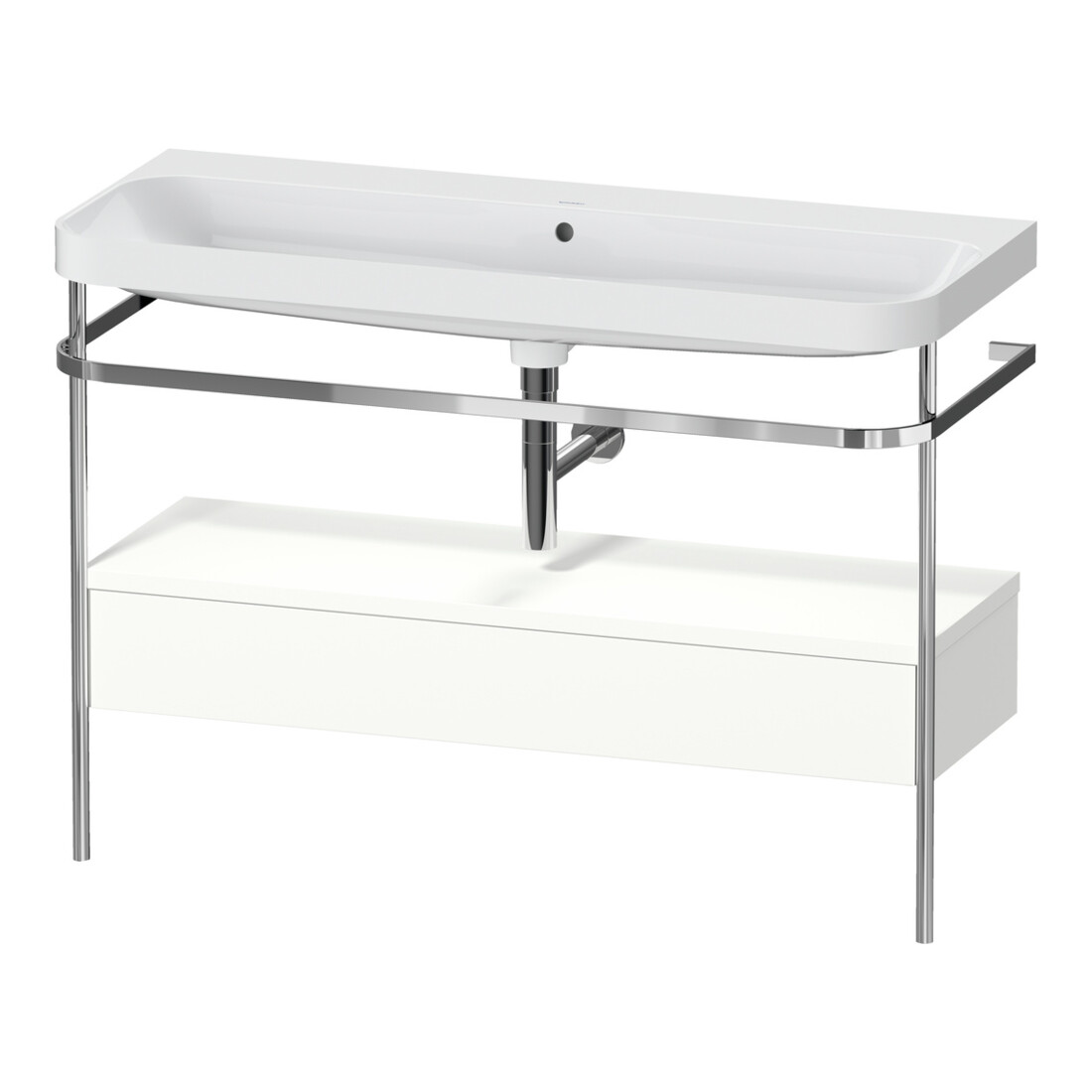 Duravit Meuble vasque Happy D.2 Plus 117,5x49 cm, avec console, 1 tiroir, sans trou robinet, blanc mat