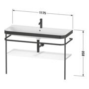 Duravit Meuble vasque Happy D.2 Plus 117,5x49 cm, avec console, 2 trous, gris mat-3