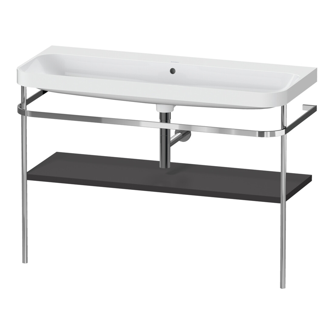 Duravit Meuble vasque Happy D.2 Plus 117,5x49 cm, avec console, sans trou, graphite mat