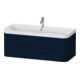 Duravit Meuble vasque Happy D.2 Plus 117,5x49cm, 2 tiroirs, 1 mitigeur, bleu mat s-matt-1