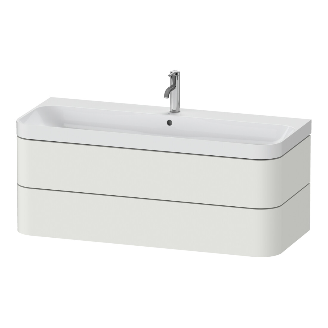 Duravit Meuble vasque Happy D.2 Plus 117,5x49cm, 2 tiroirs, 1 mitigeur, nordique mat