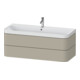 Duravit Meuble vasque Happy D.2 Plus 117,5x49cm, 2 tiroirs, 1 trou, Tau mat-satiné-1