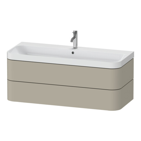 Duravit Meuble vasque Happy D.2 Plus 117,5x49cm, 2 tiroirs, 1 trou, Tau mat-satiné