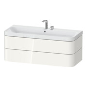 Duravit Meuble vasque Happy D.2 Plus 117,5x49cm, 2 tiroirs, 2 robinets, blanc brillant