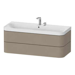 Duravit Meuble vasque Happy D.2 Plus 117,5x49cm, 2 tiroirs, 2 trous, lin