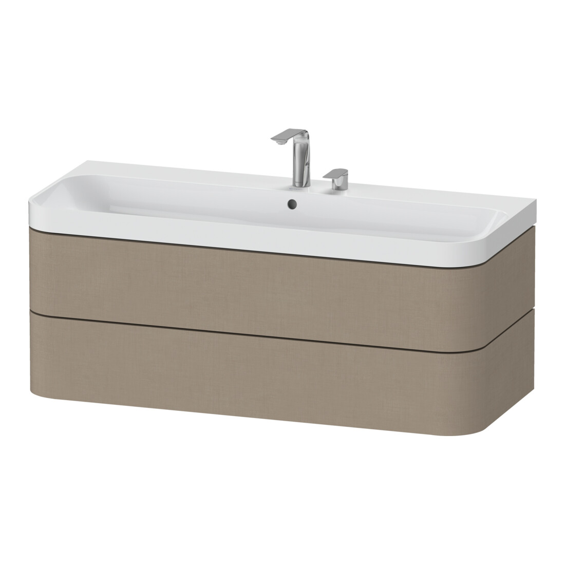 Duravit Meuble vasque Happy D.2 Plus 117,5x49cm, 2 tiroirs, 2 trous, lin