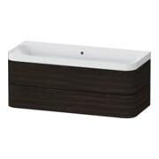 Duravit Meuble vasque Happy D.2 Plus 117,5x49cm, 2 tiroirs, sans trop-plein, noyer satiné
