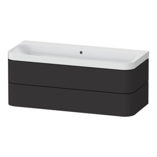 Duravit Meuble vasque Happy D.2 Plus 117,5x49cm, 2 tiroirs, sans trou, graph mat