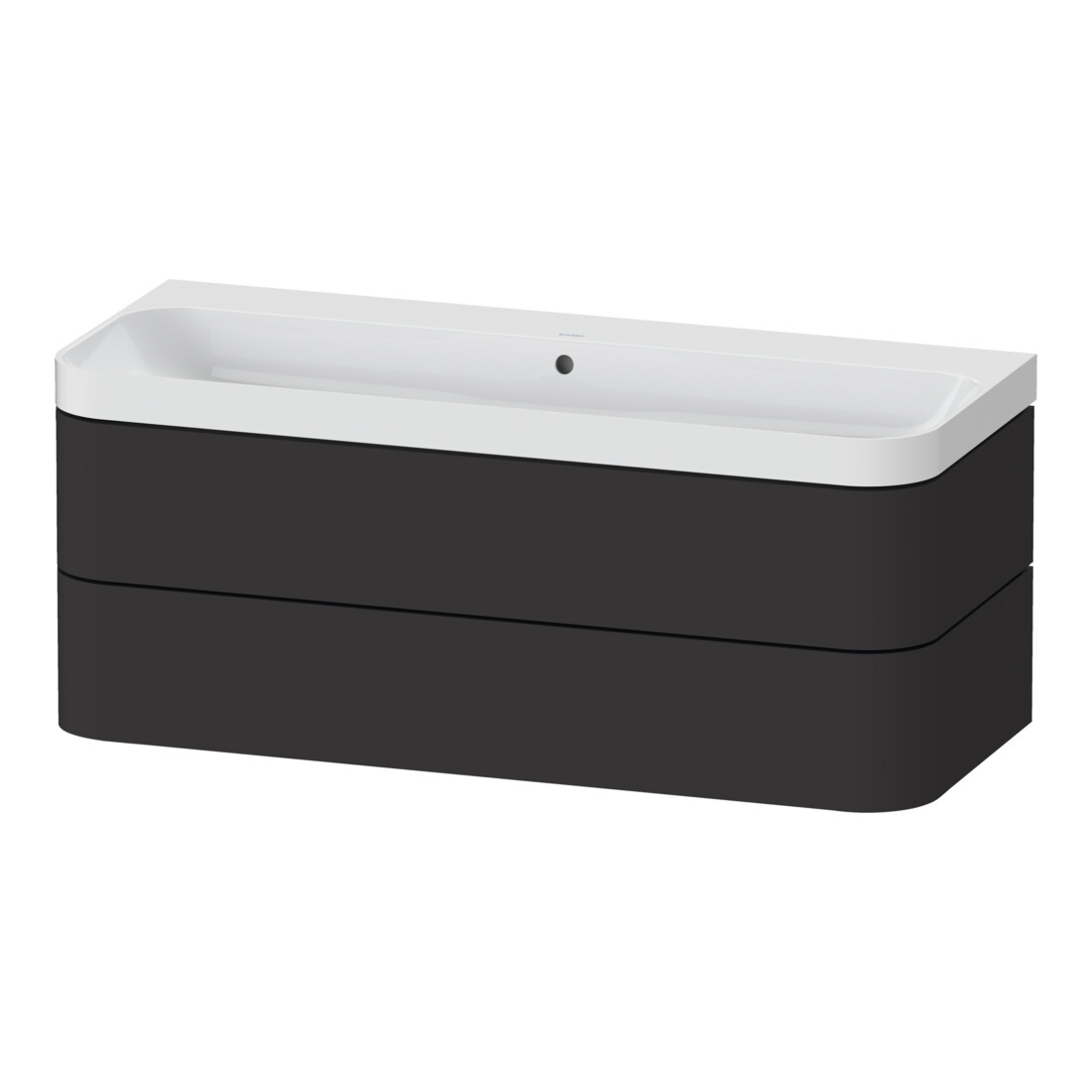 Duravit Meuble vasque Happy D.2 Plus 117,5x49cm, 2 tiroirs, sans trou, graph mat