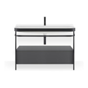 Duravit Meuble vasque Happy D.2 Plus 117,5x49cm, avec console, 1 tiroir, 1 mitigeur, gris m-1