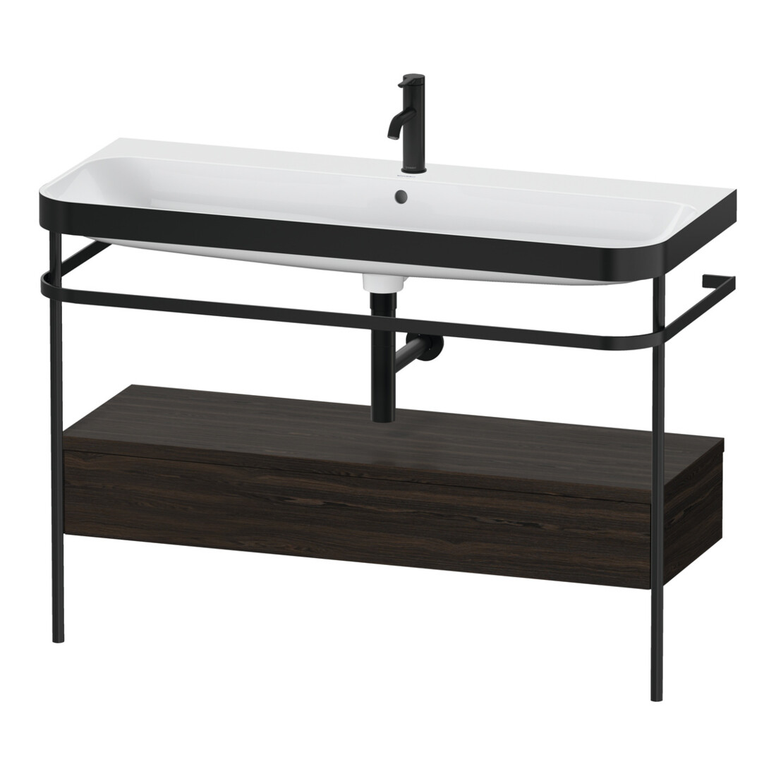 Duravit Meuble vasque Happy D.2 Plus 117,5x49cm, avec console, 1 tiroir, 1 trou robinet, N blanc mat