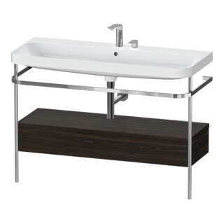 Duravit Meuble vasque Happy D.2 Plus 117,5x49cm, avec console, 1 tiroir, 2 poignées, N brossé