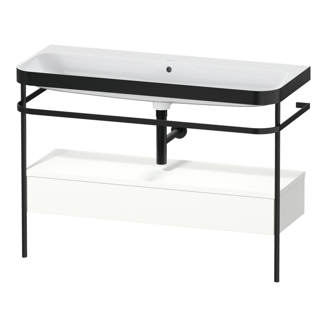 Duravit Meuble vasque Happy D.2 Plus 117,5x49cm, avec console, 1 tiroir, sans trou, blanc mat