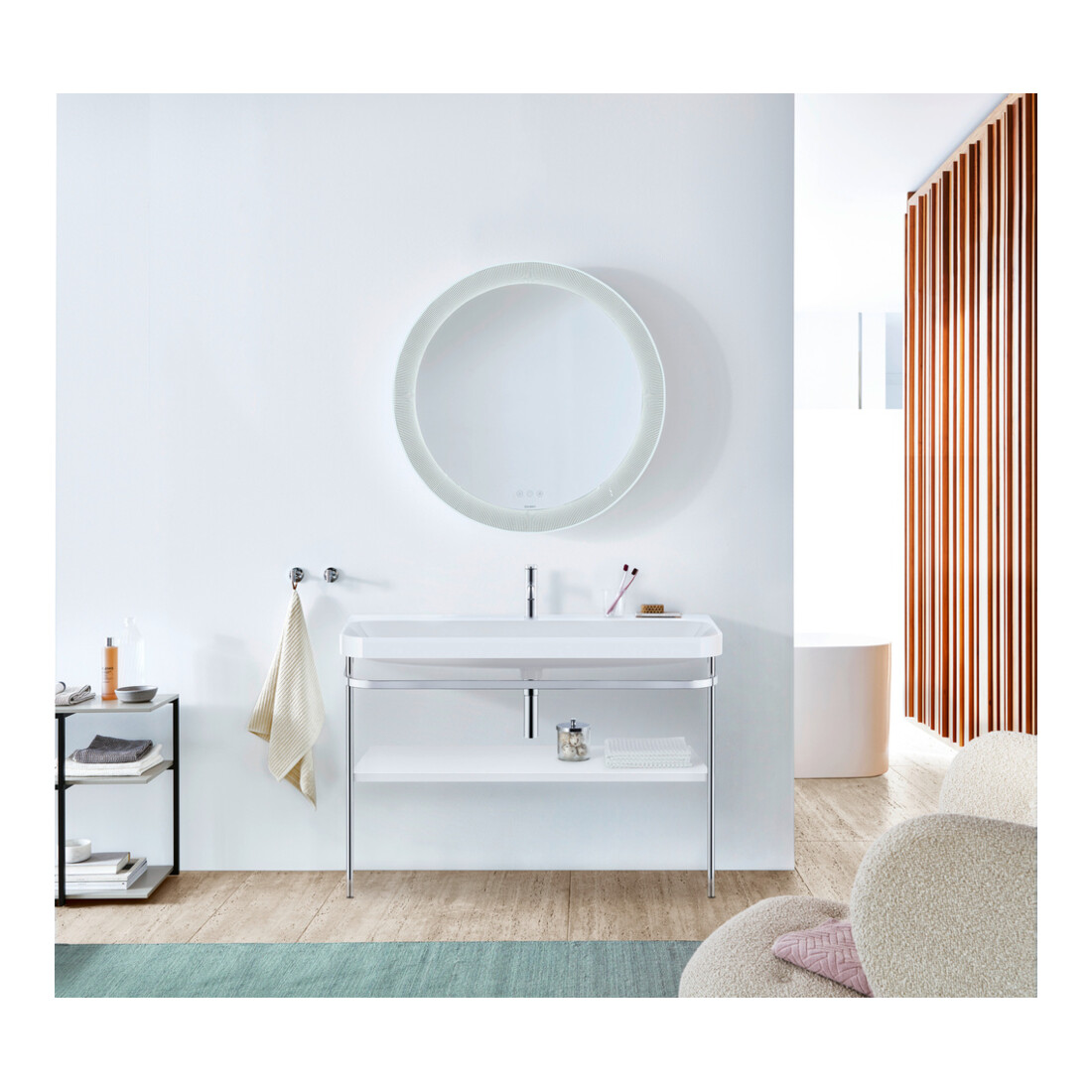 Duravit Meuble vasque Happy D.2 Plus 117,5x49cm, avec console, 1 trou robinet, blanc mat