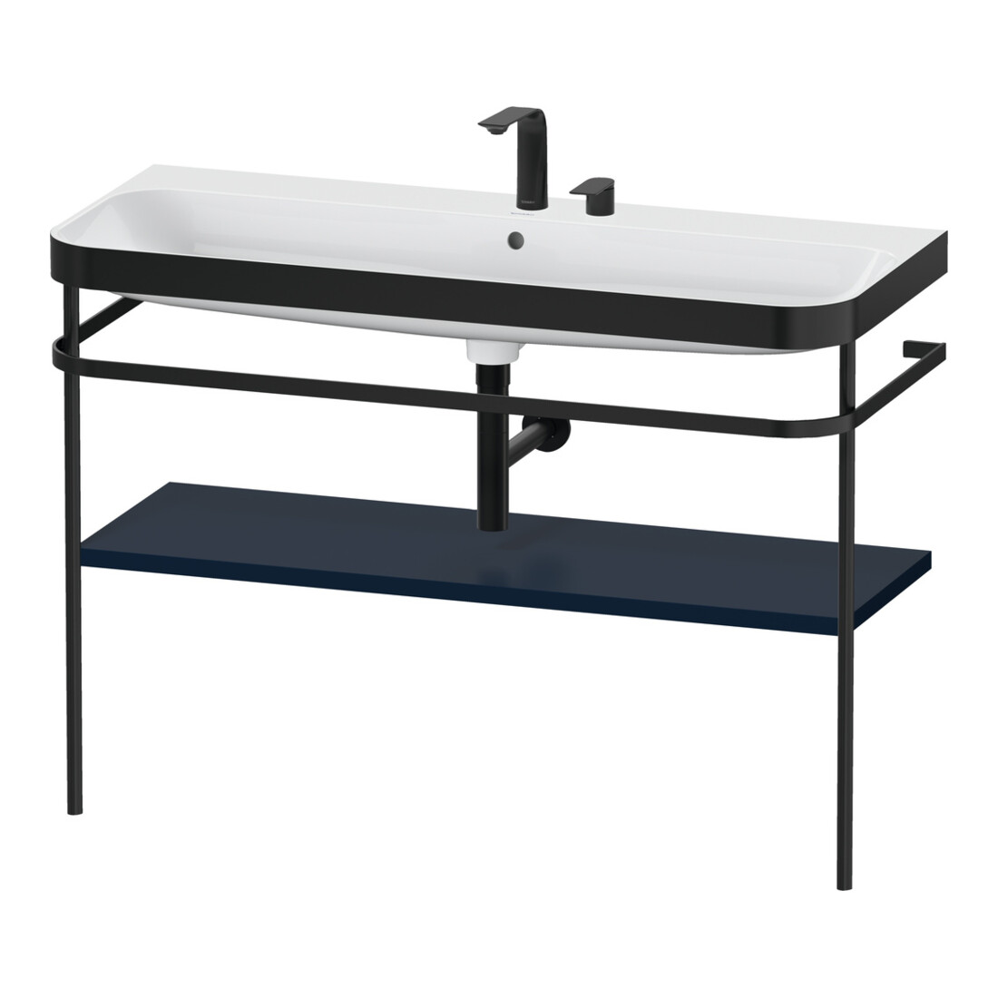 Duravit Meuble vasque Happy D.2 Plus 117,5x49cm, avec console, 2 trous, bleu mat satiné