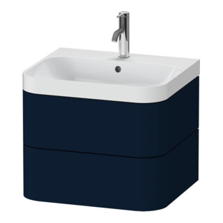 Duravit Meuble vasque Happy D.2 Plus 57,5x49 cm, 1 mitigeur, bleu mat, 2 tiroirs