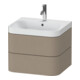 Duravit Meuble vasque Happy D.2 Plus 57,5x49 cm, 1 mitigeur, lin, 2 tiroirs-1