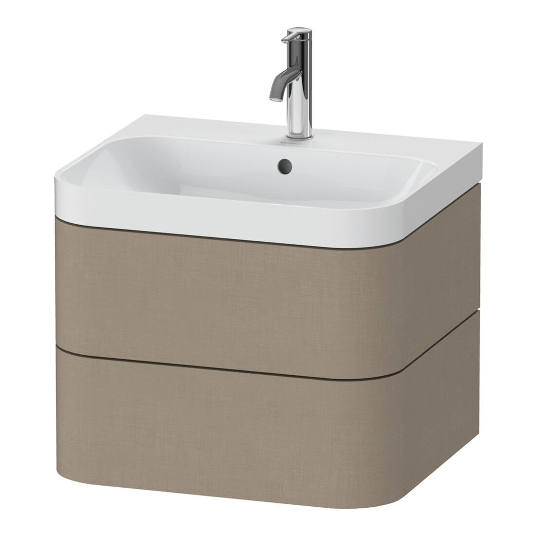 Duravit Meuble vasque Happy D.2 Plus 57,5x49 cm, 1 mitigeur, lin, 2 tiroirs