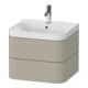Duravit Meuble vasque Happy D.2 Plus 57,5x49 cm, 1 mitigeur, Tau satiné, 2 tiroirs-1