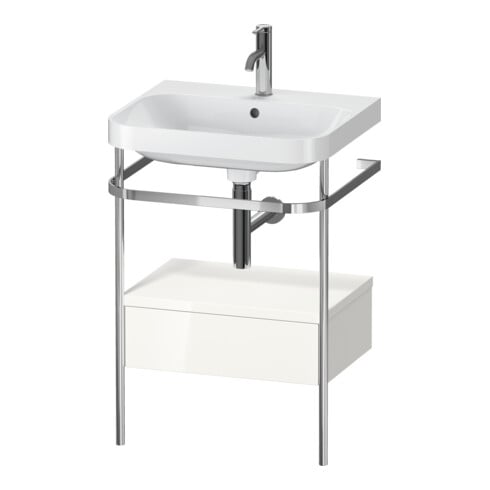 Duravit Meuble vasque Happy D.2 Plus 57,5x49 cm, 1 robinet, blanc brillant, 1 tiroir