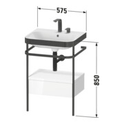 Duravit Meuble vasque Happy D.2 Plus 57,5x49 cm, 1 robinet, plan, 1 tiroir-4