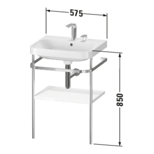 Duravit Meuble vasque Happy D.2 Plus 57,5x49 cm, 1 T, blanc mat, avec console