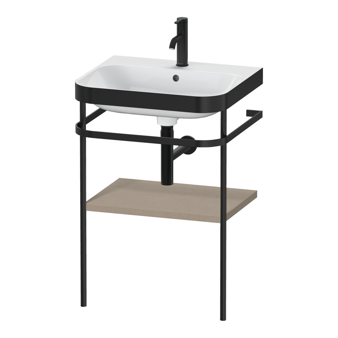 Duravit Meuble vasque Happy D.2 Plus 57,5x49 cm, 1 trou, blanc, avec console métal