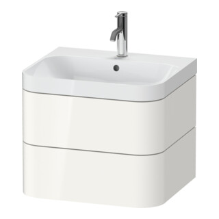 Duravit Meuble vasque Happy D.2 Plus 57,5x49 cm, 1 trou, blanc brillant, 2 tiroirs