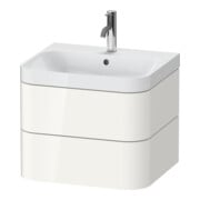 Duravit Meuble vasque Happy D.2 Plus 57,5x49 cm, 1 trou, blanc brillant, 2 tiroirs