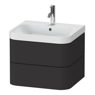 Duravit Meuble vasque Happy D.2 Plus 57,5x49 cm, 1 trou, graphite mat, 2 tiroirs