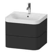 Duravit Meuble vasque Happy D.2 Plus 57,5x49 cm, 1 trou, graphite mat, 2 tiroirs