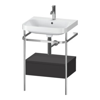 Duravit Meuble vasque Happy D.2 Plus 57,5x49 cm, 1 trou, gris, avec console, 1 tiroir