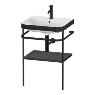 Duravit Meuble vasque Happy D.2 Plus 57,5x49 cm, 1 trou mitigeur, graphite mat, avec console