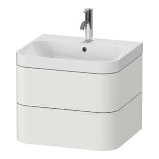 Duravit Meuble vasque Happy D.2 Plus 57,5x49 cm, 1 trou, Noir mat, 2 tiroirs