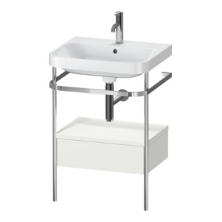 Duravit Meuble vasque Happy D.2 Plus 57,5x49 cm, 1 trou robinet, sans robinet, avec console, 1 tiroir