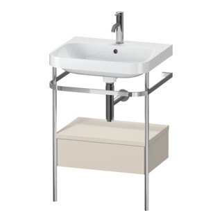 Duravit Meuble vasque Happy D.2 Plus 57,5x49 cm, 1 trou robinet, tablette, 1 tiroir