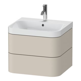 Duravit Meuble vasque Happy D.2 Plus 57,5x49 cm, 1 trou, taupe mat, 2 tiroirs