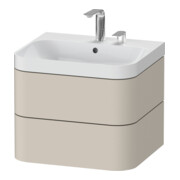Duravit Meuble vasque Happy D.2 Plus 57,5x49 cm, 2 têtes, mat taupe, 2 tiroirs