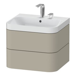 Duravit Meuble vasque Happy D.2 Plus 57,5x49 cm, 2 tiroirs, Tau satin mat