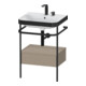 Duravit Meuble vasque Happy D.2 Plus 57,5x49 cm, 2 trous, blanc, avec console, 1 tiroir-1