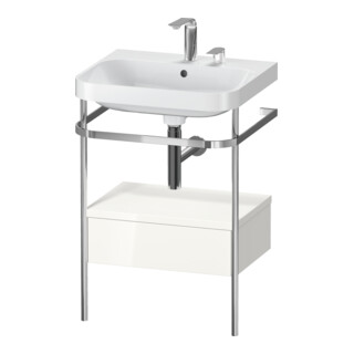 Duravit Meuble vasque Happy D.2 Plus 57,5x49 cm, 2 trous, blanc, avec console, 1 tiroir