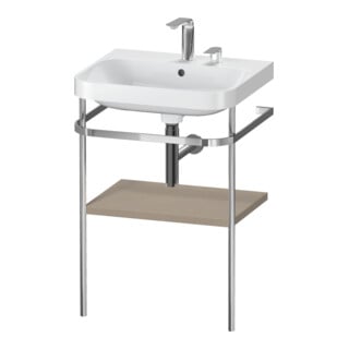 Duravit Meuble vasque Happy D.2 Plus 57,5x49 cm, 2 trous, blanc, avec console métallique