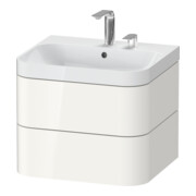 Duravit Meuble vasque Happy D.2 Plus 57,5x49 cm, 2 trous, blanc brillant, 2 tiroirs